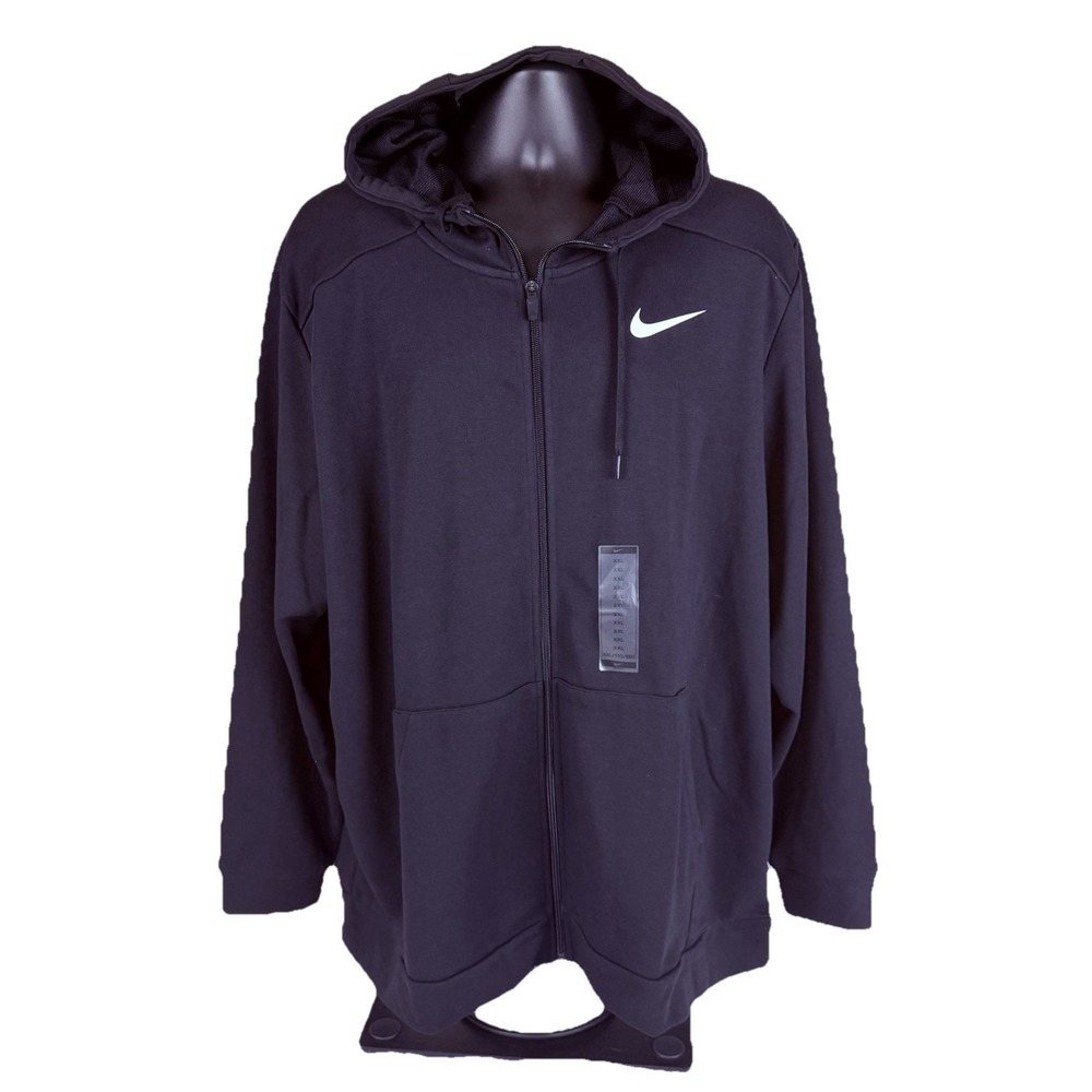 Nike Pro Dri-Fit Training Full Zip Hoodie Men's 2XL Black Jacket CZ6376-010 New‎